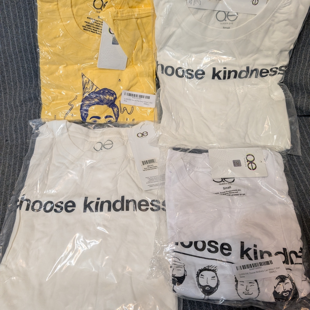 QED London 'Choose Kindness' White and Yellow Tees